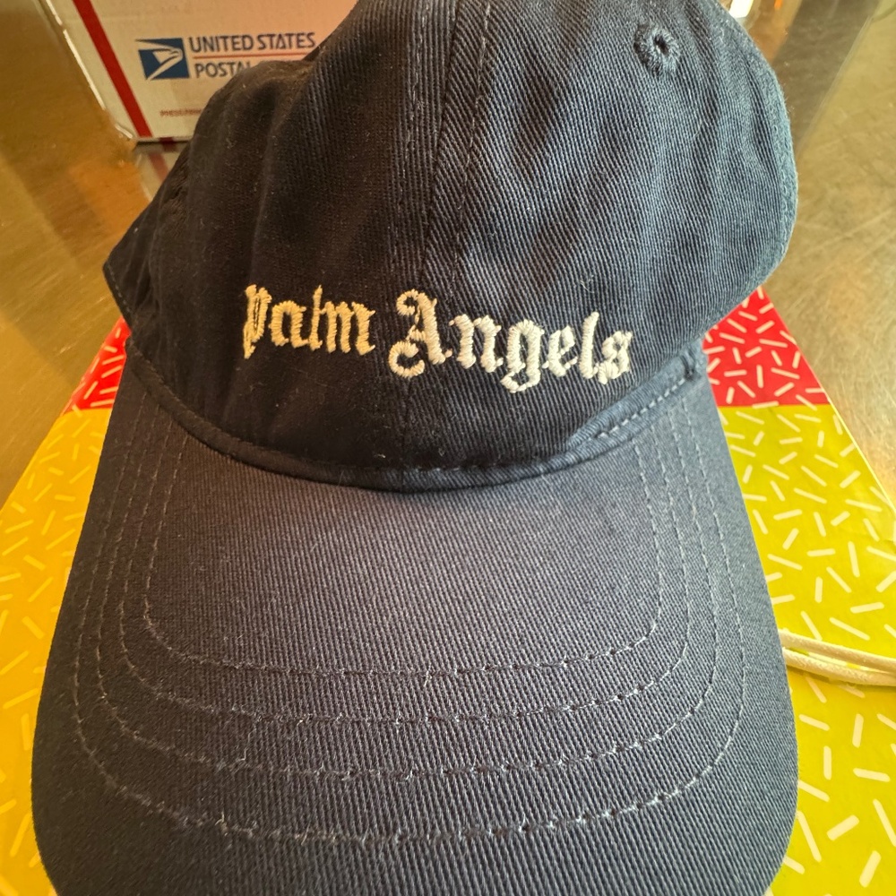 Palm Angels Navy Logo Baseball Cap-Size II- NWT